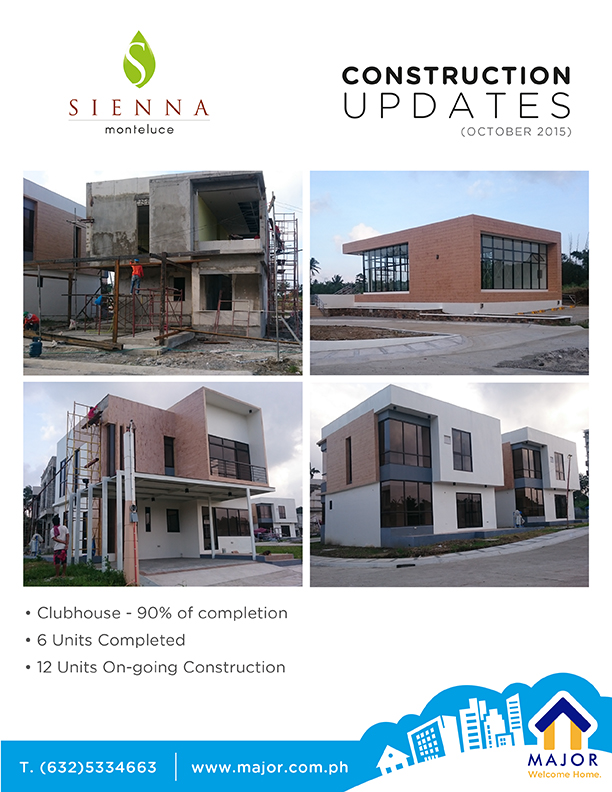 Sienna Construction Updates (as of October 2015)